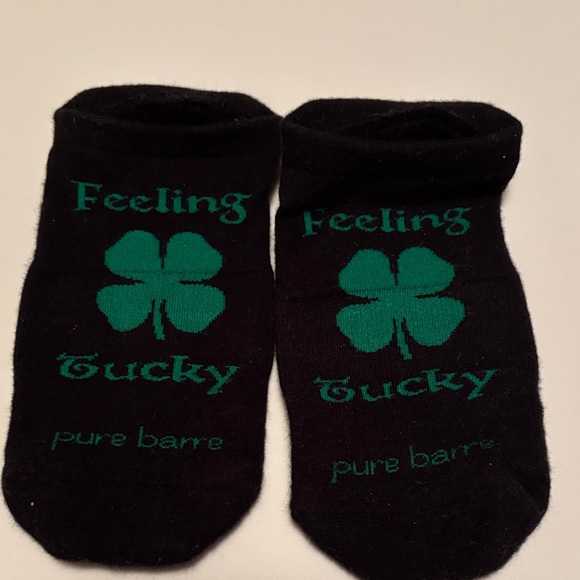 Pure Barre Socks. 1 has “Feeling Tucky” and 1 has glitter lips & glass - Picture 4 of 4